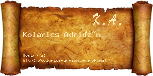 Kolarics Adrián névjegykártya