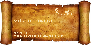 Kolarics Adrián névjegykártya
